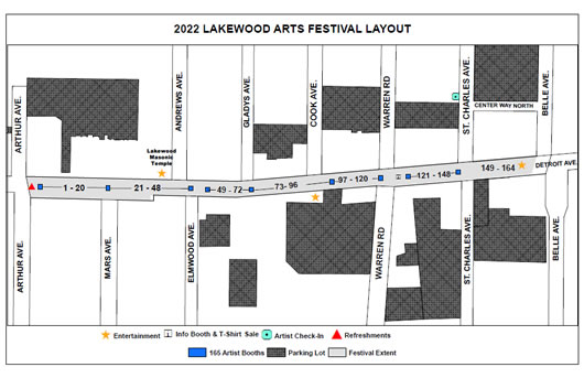 2022 Lakewood Arts Festival Map
